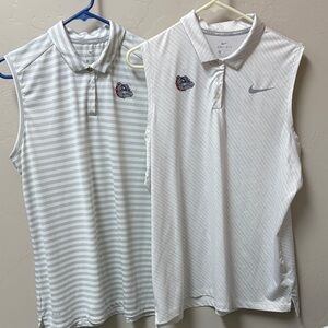 Gonzaga sleeveless golf shirts - sold as a pair